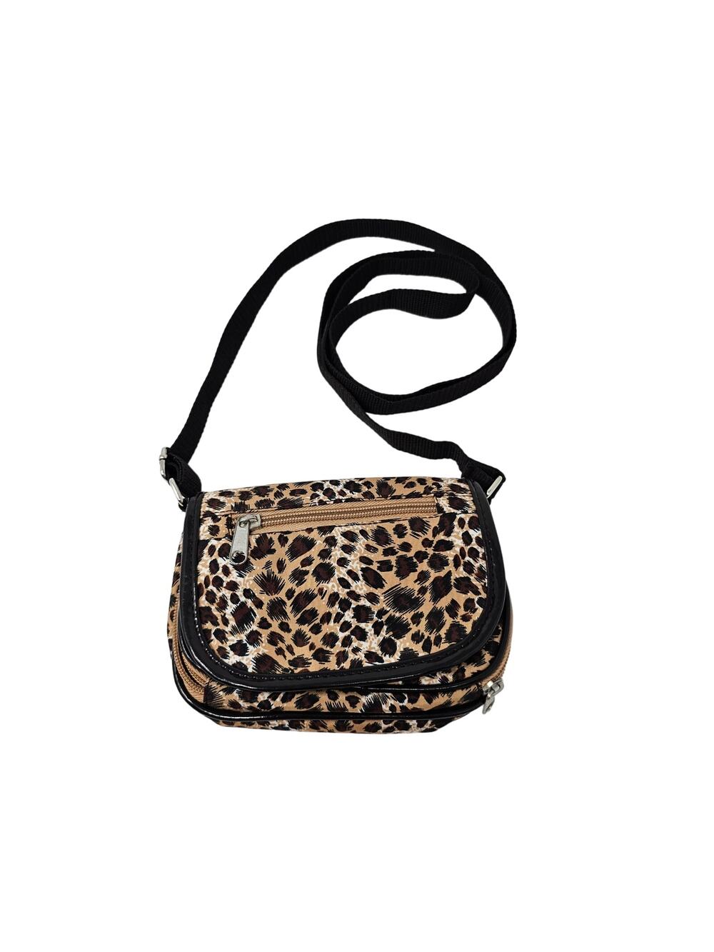 Crossbody Purse Animal Print Cheetah Print Adjustable Strap Mini 3 Pocket